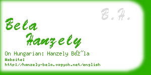 bela hanzely business card